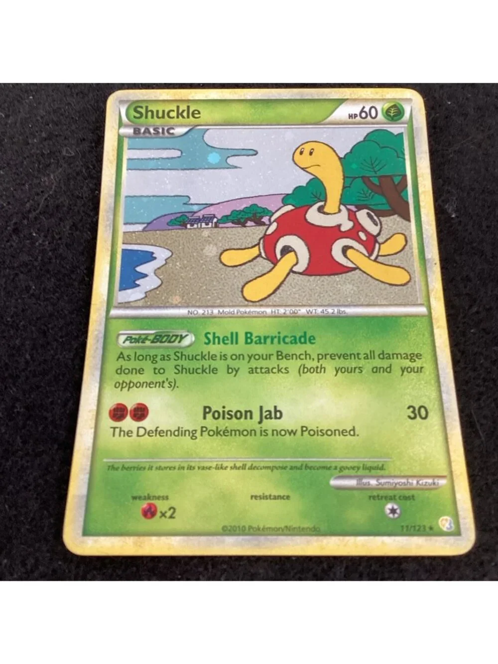 Shuckle 11/123 Heartgold & Soulsilver Pokemon TCG Card Holo Rare 2010 EX Cond